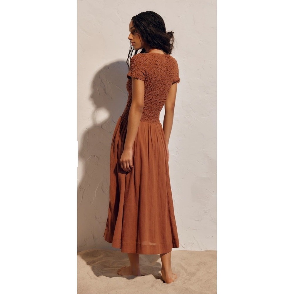 Free People Rust Brown Midi Dress - Picture 2 of 14
